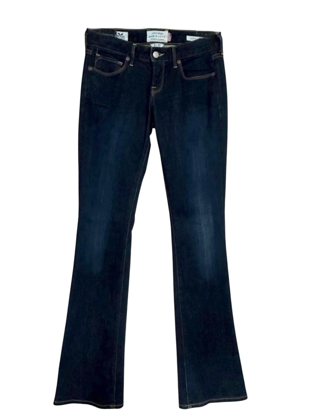 Lucky Brand Lolita Boot Jeans 0/25 Regular White Oak Cone Denim Made USA 28x33